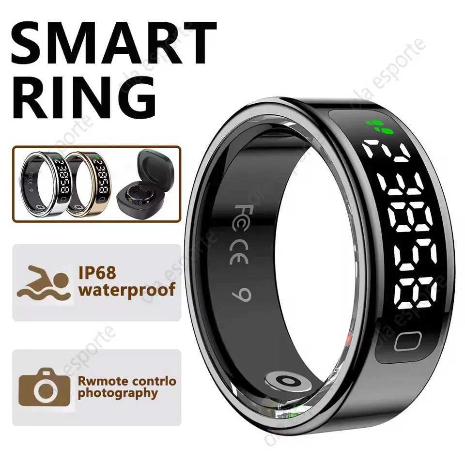 LED HD Screen Smart Ring TikTok Control Men Ring 5ATM Waterproof Heart Rate Sleep Monitor Women Smart Ring 100+ Sports Ring Models W250819