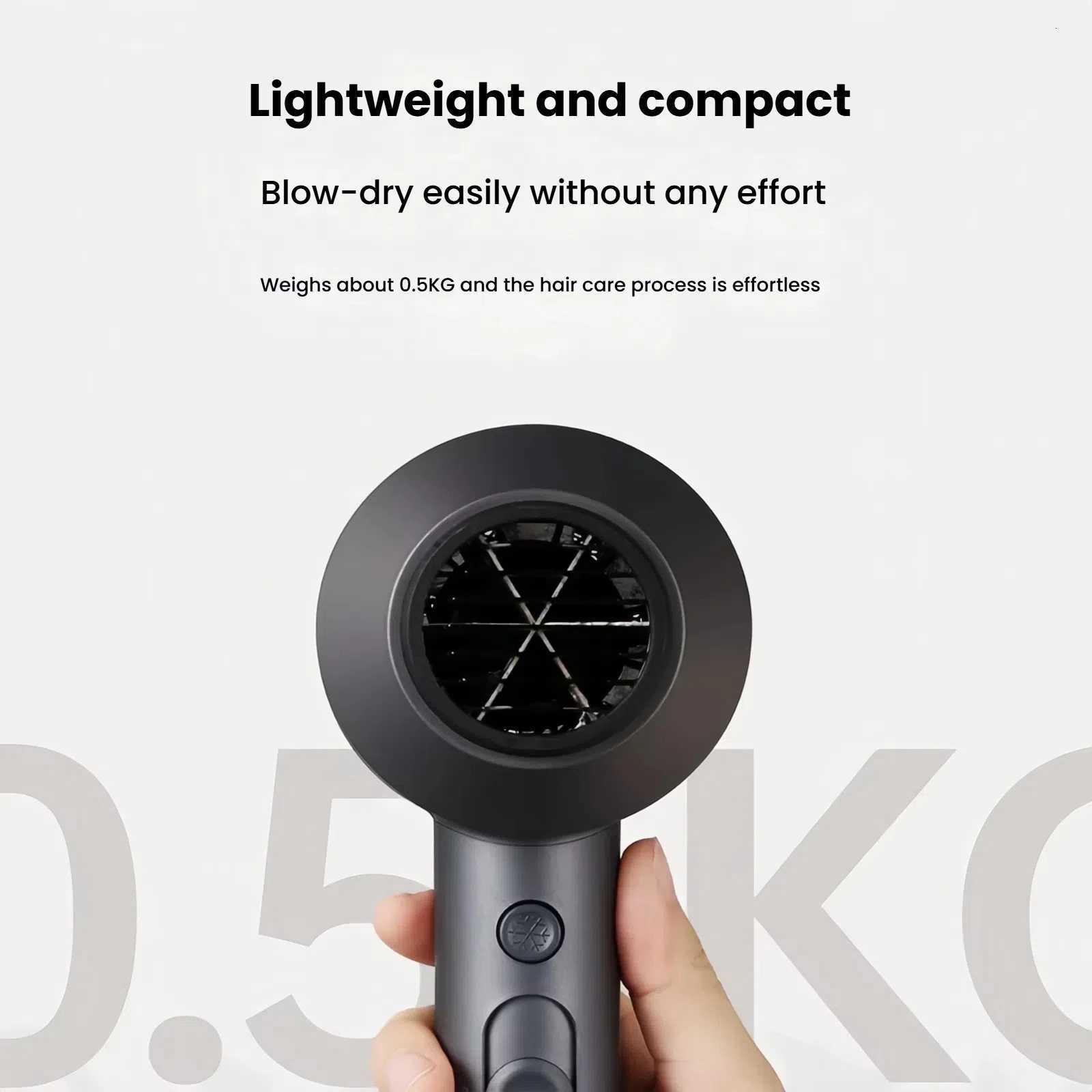 600W KONKA KG-60 Negative Ion Hair Dryer with 3 Heat Speed Settings Anti-Frizz Detachable Filter Portable Hook Smooth Hair Care W250819