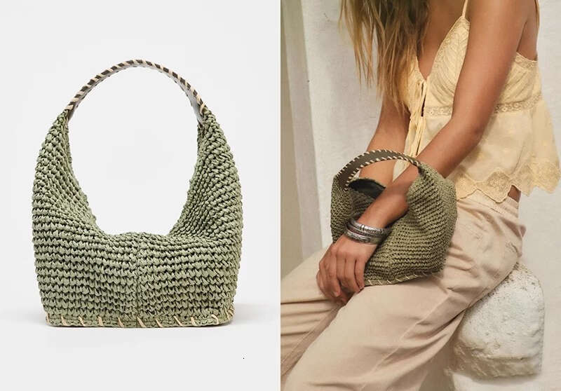 BRAIDED BODY MINI BAG, Summer Fashionable Beach Bag, Women's Handbags Design Straw Crossbody Vacation Shoulder Bag