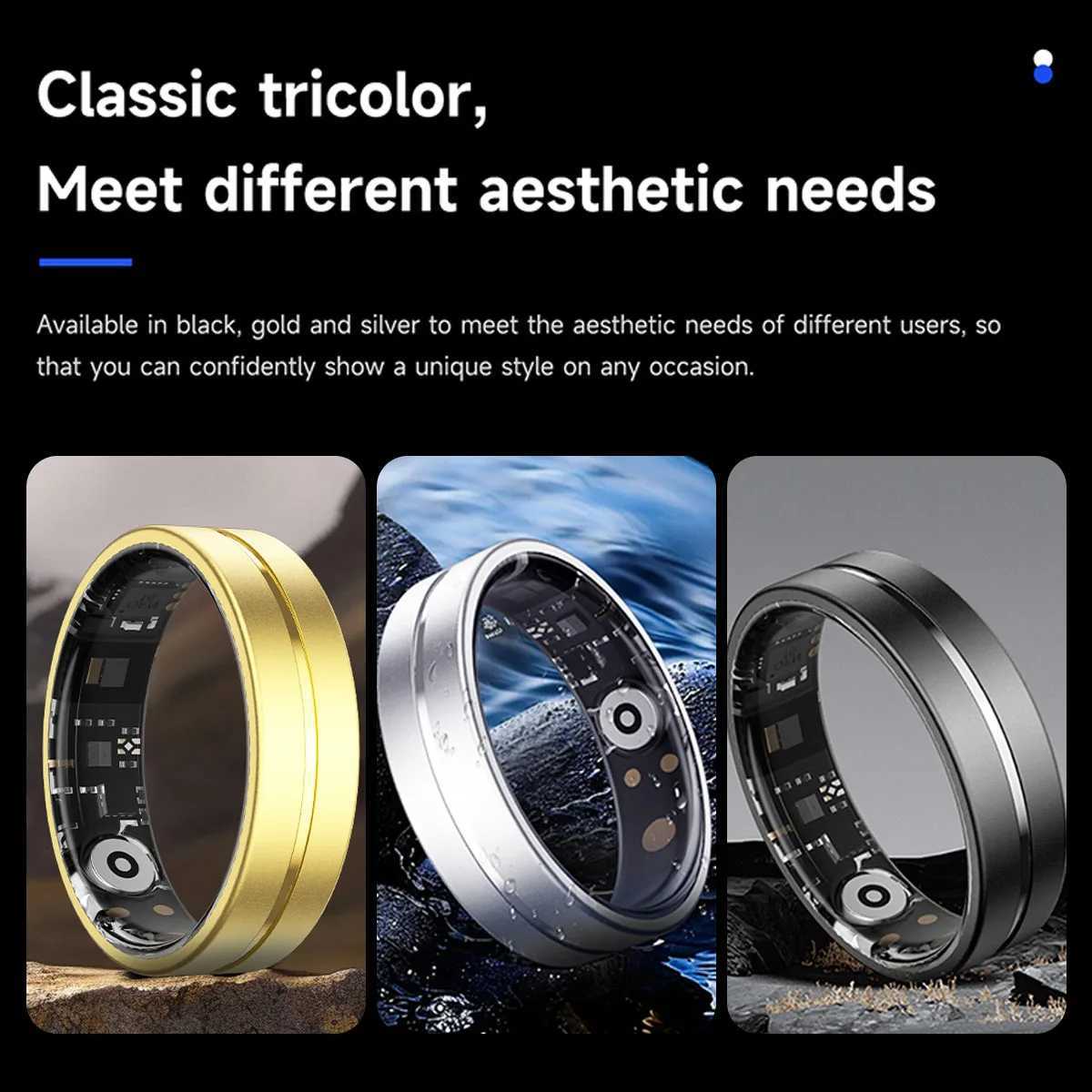 New Smart Ring Sleep Health Monitoring 5ATM Waterproof Big Battery Multiple Sports Modes Smart Rings for Men Women Fashion Gifts W250819
