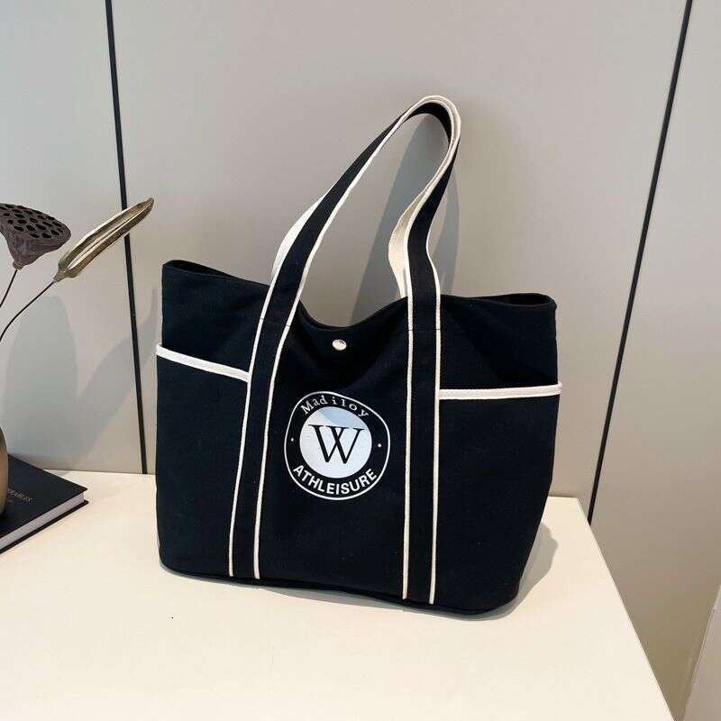 Canvas women new large capacity tote trendy handbag travel fashionable commuter bag