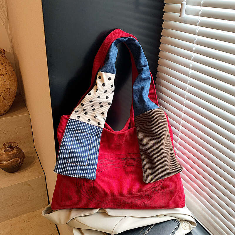 Artistic Niche Tote for Women 2025 Summer Color Block Patchwork Daily Commute Bags Designer Versatile Shoulder Underarm Bag