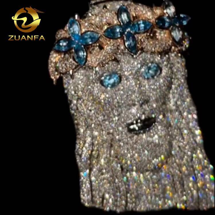 925 Silver Custom Pendant 18K Gold-plated Charm Pendant Personalized Iced Out Moissanite Jesus Pendant