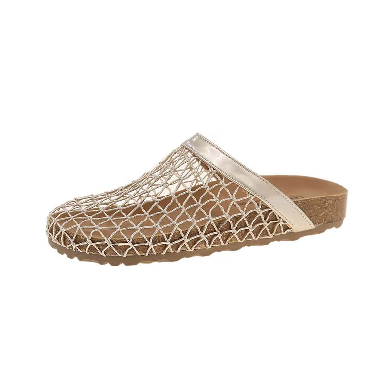 Baotou slippers Hollow sandals Designer Clogs Sandals Clog Slippers Cork Flat High Quality Fashion Summer Genuine Leather Slide Favourite Beach Casual