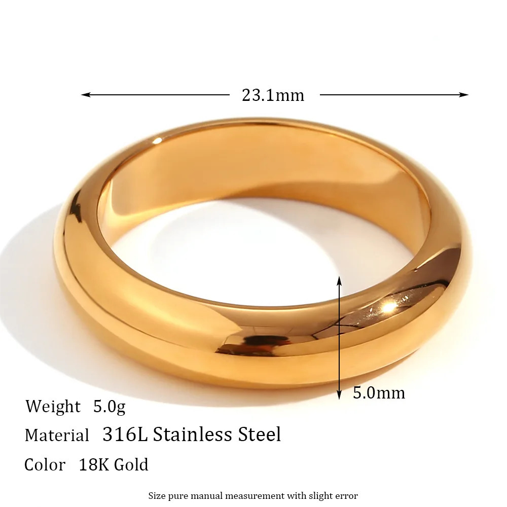 Stainless Steel 18K Gold-Plated Minimalist Unisex Ring 250815
