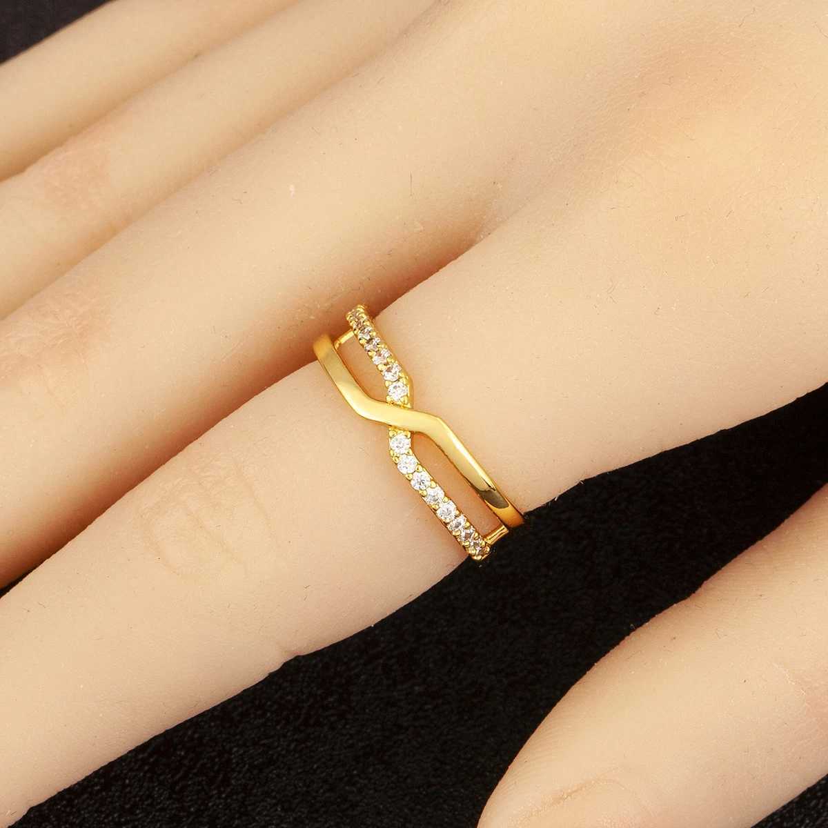 AIBEF Hot Sale CZ Crystal Ring For Women Girls Fashion Engagement Wedding Band High Quality Copper Charm Finger Jewelry W250819