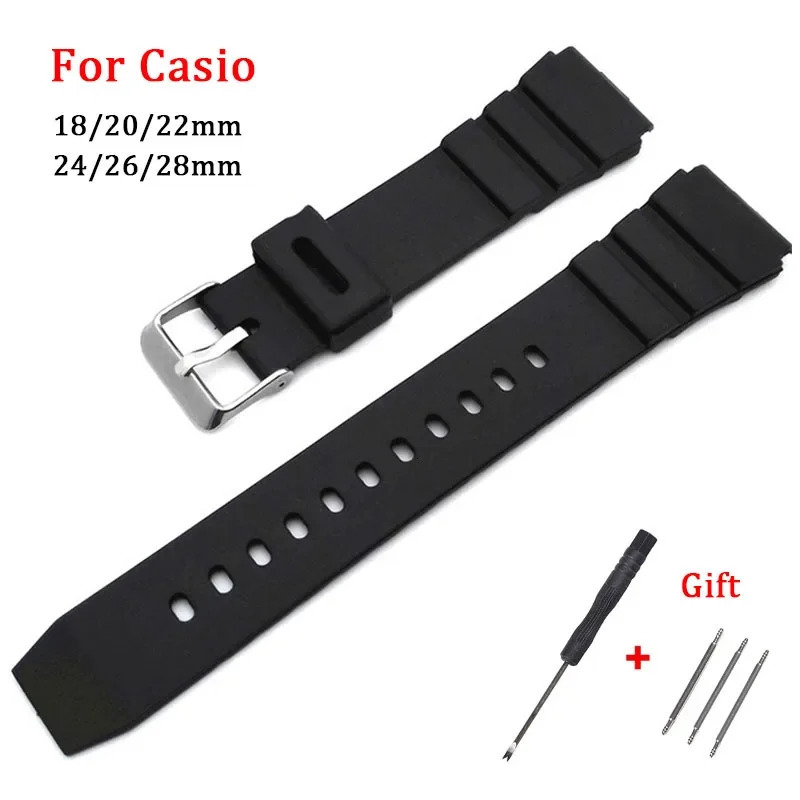 Silicone Strap for Casio 18mm 20mm 22mm 24mm 26mm 28mm Rubber Waterproof Watchband Students Electronic Sport Universal Wristband 250818
