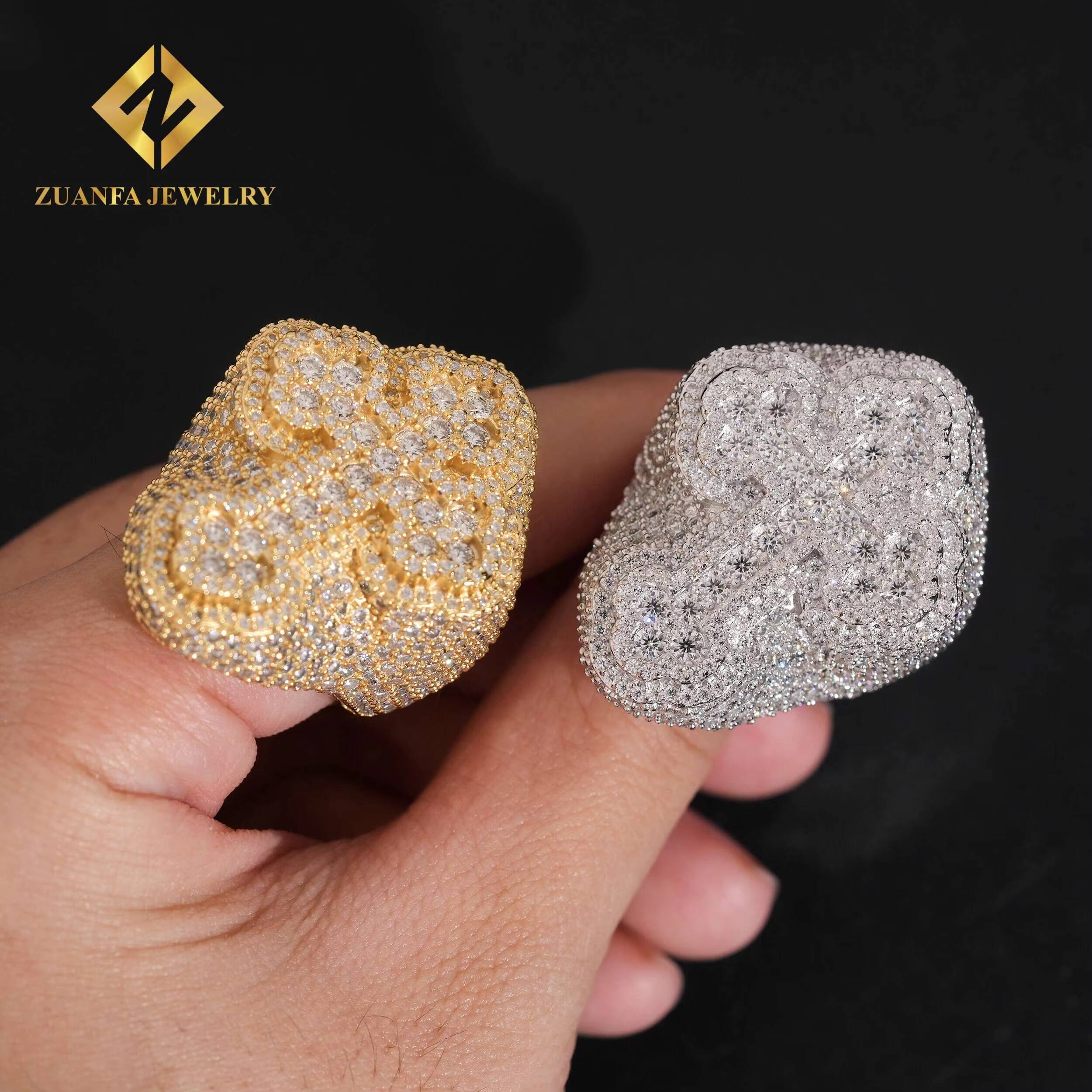 New Arrival Iced Out VVS1 Moissanite Diamond Cross Ring Fashion Hip Hop Style Men Pass Diamond Tester Custom 925 Silver GRA