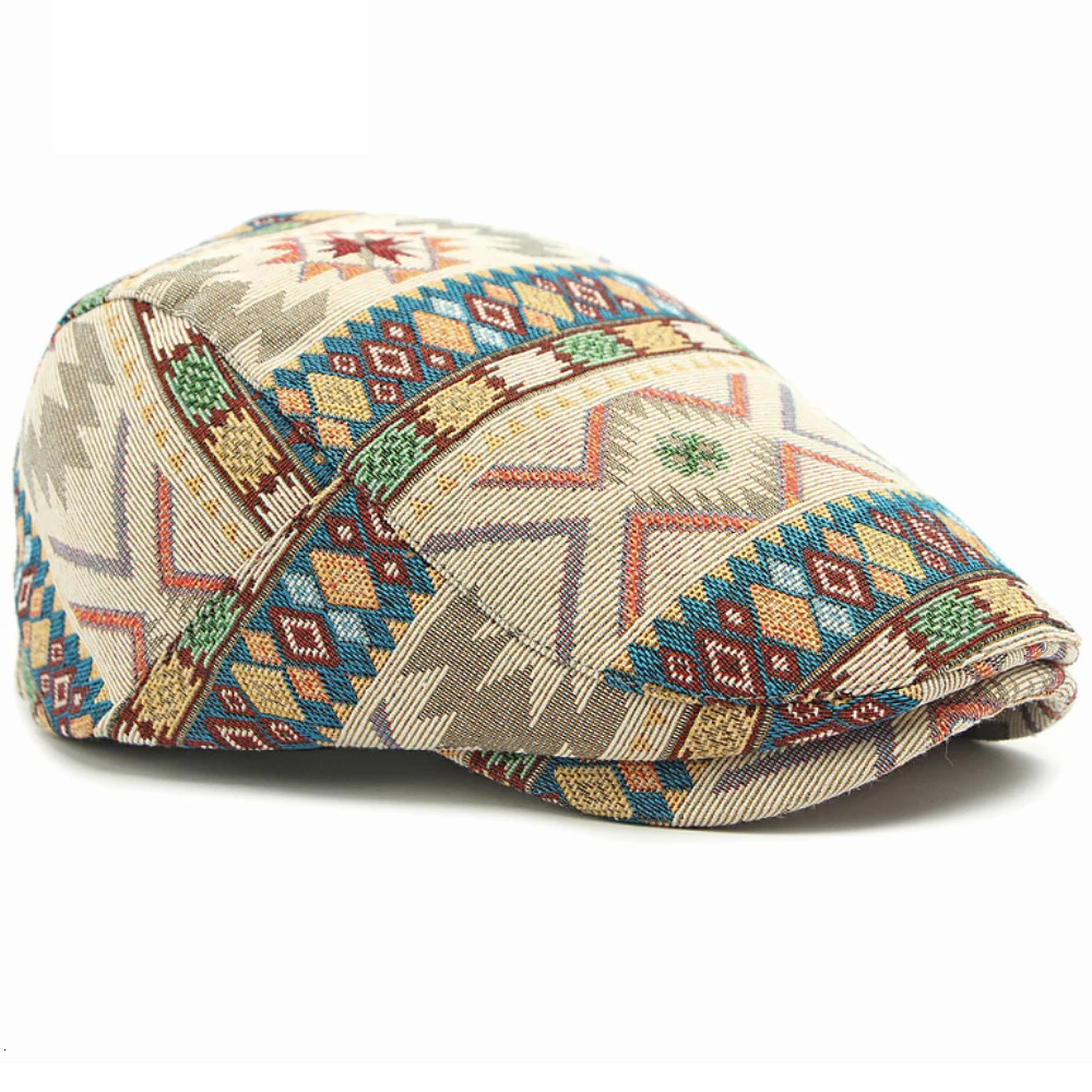 HT4559 Men Women Beret Stylish Jacquard Ivy Flat Cap Spring Autumn Artist Painter Beret Hat Male Female Adjustable Beret Cap 250814