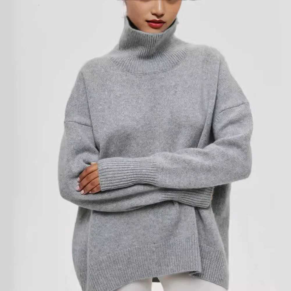 Autumn Winter Casual Fce Thickened Warm Sweater Womens Turtleneck Solid Sweater Knitting Pullovers Rollneck Slim Fit Top XJ250819