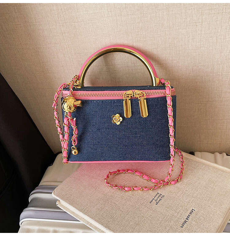 Bags Fashion Trend Versatile Handbag for Women 2025 Spring Summer Casual Denim Texture Chain Shoulder Designer Crossbody Bag