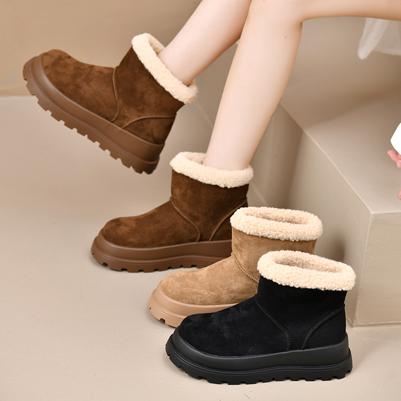 new Free delivery designer woman cotton boots Snow boots women's short tube with fleece anti slip and warm cotton boots