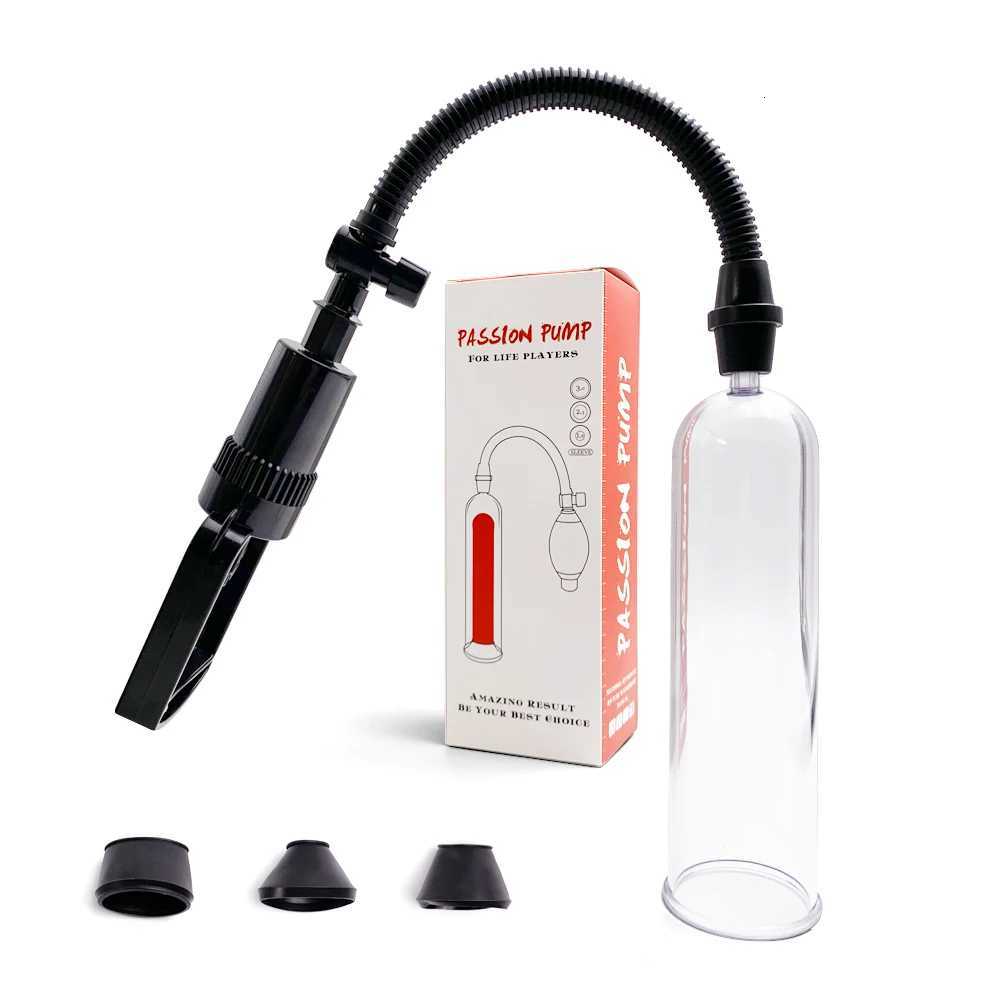 Male Manual Penis Pump Penis Enlarger Male Lasting Trainer Enhancement Erection Penis Vacuum Dick Extender Adult Sex Toys XJ250819