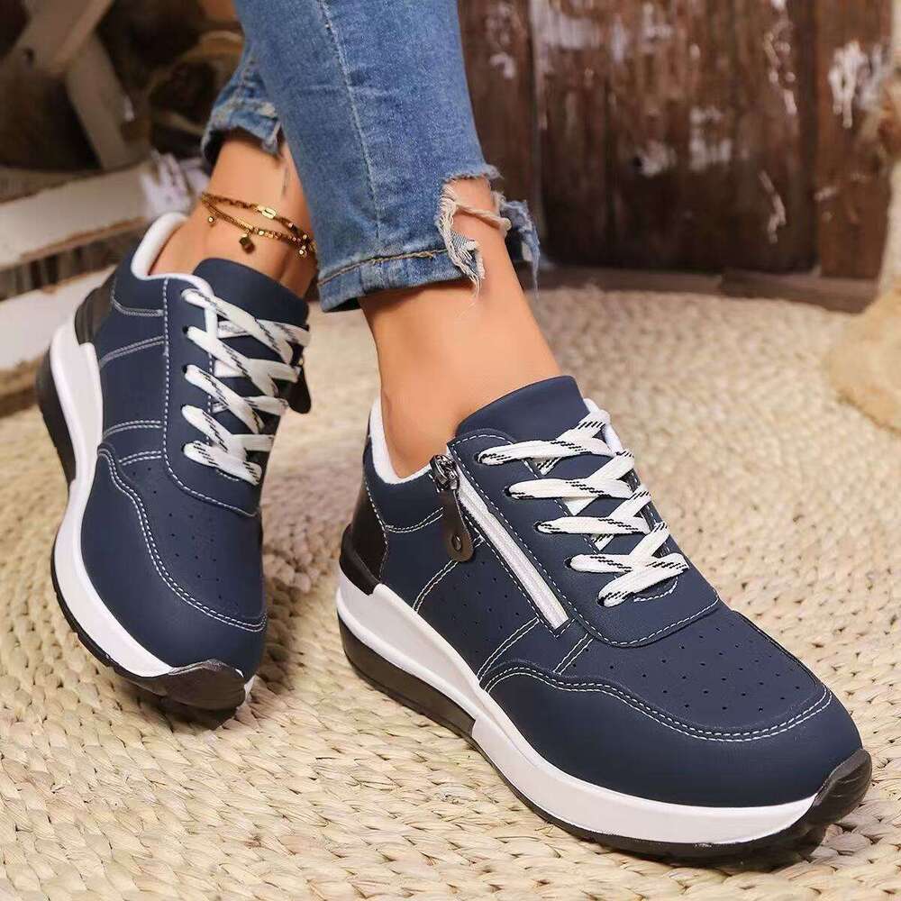 Women's Fashion Versatile 36-43 Large Size Sneakers New Wedge Thick Sole Casual Shoes