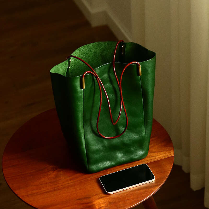 Designer Bag Tote Shoulder Peshawar Tote Bag For Women Simple Large Medium Handbag Vegetable Tanned Cowhide Bucket Dark Green