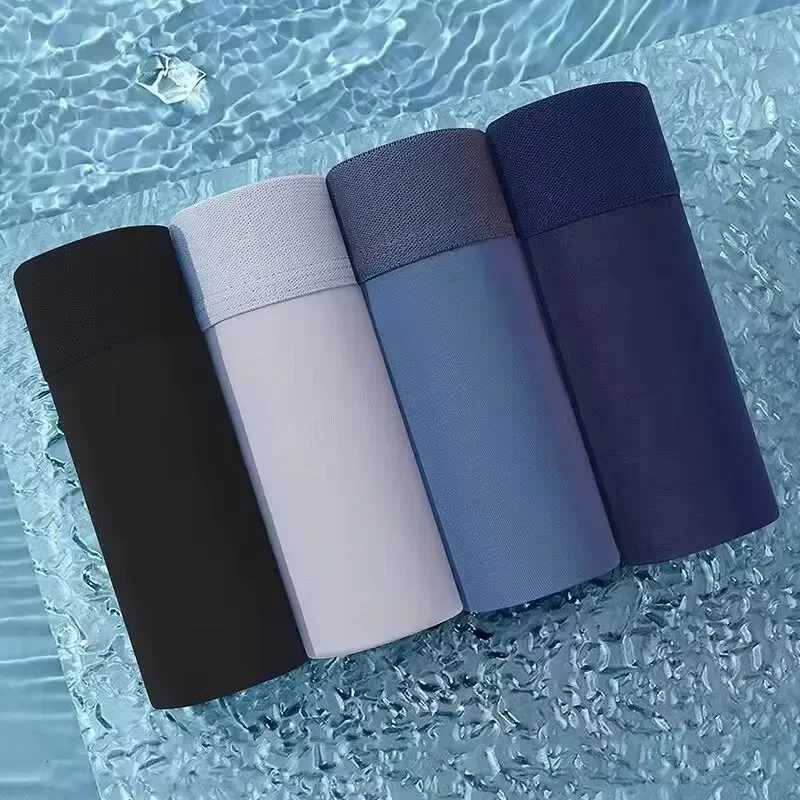 4PCS Mens Underwear Boxers Shorts Antibacterial Cool Soft Breathable Ice Silk Smooth Ventilate Fashion Colors Mixing XL 3XL 4XL W250819