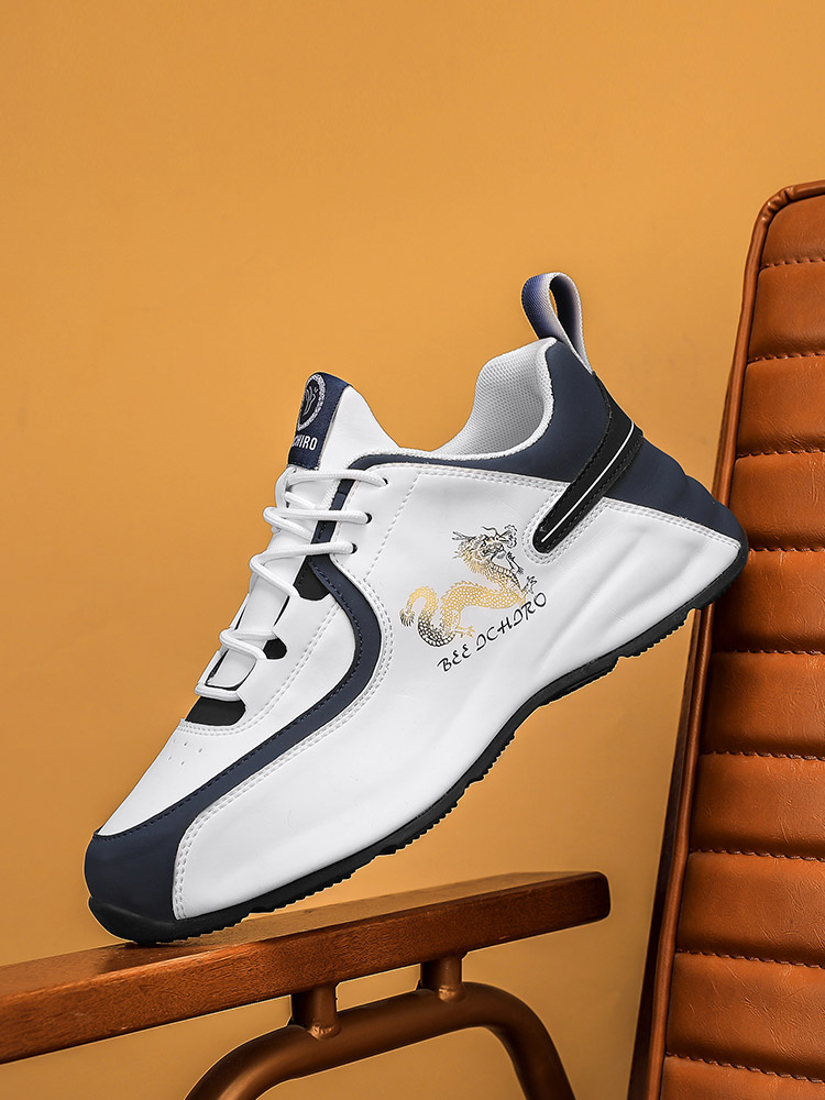 Summer trend casual shoes for men 2025 new soft leather breathable sports shoes for men's height increase versatile soft sole dad