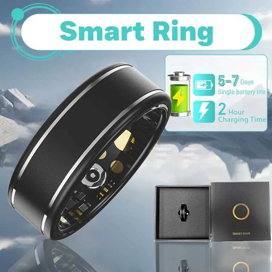 Smart Ring Fitness Tracker Sleep Tracking Wearable Accurately Monitor Pedometer Temperature App for iOS and Android (Black) W250819