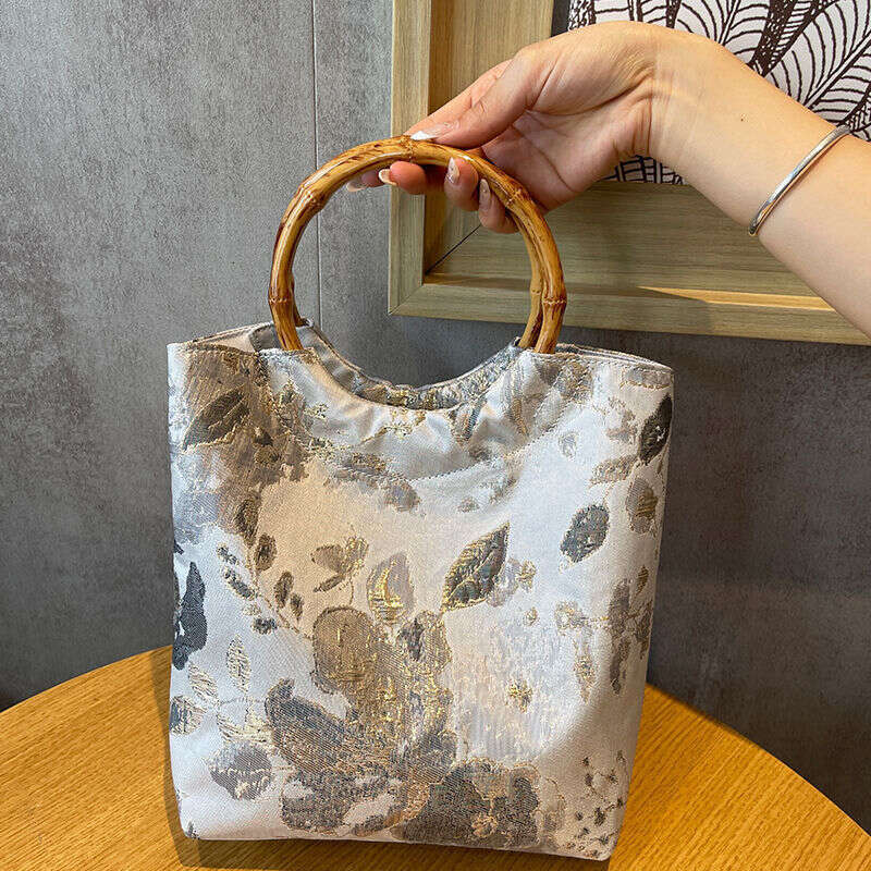 Souvenir New Chinese Women's Clutch Jacquard Cheongsam Wedding Handbag National Style Exquisite Hanfu Bamboo Knot Bag