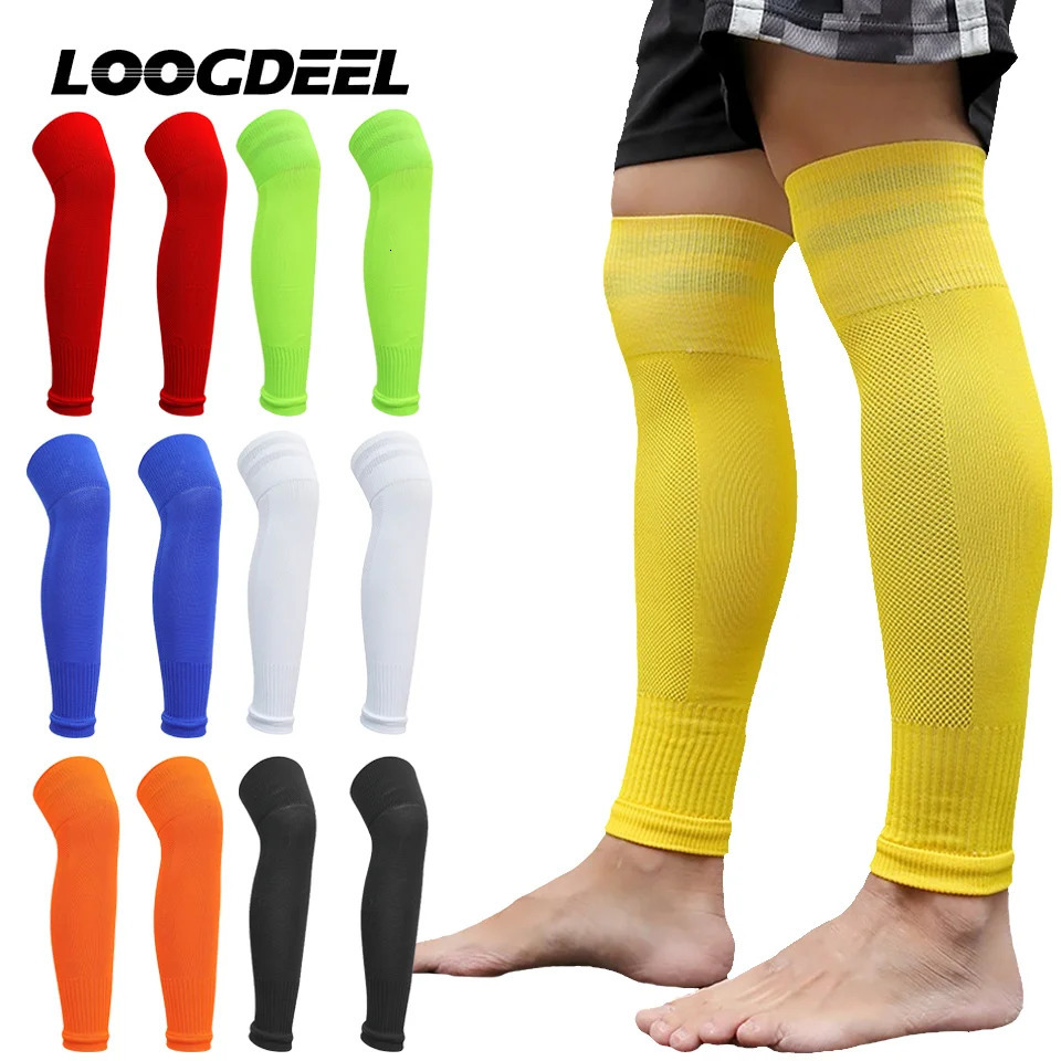 Loogdeel 1Pair Football Sock Calf Sleeves Adult Knee Protection Sports Socks High Tube Breathable Soccer Leg Warmers Shin Guard 250815