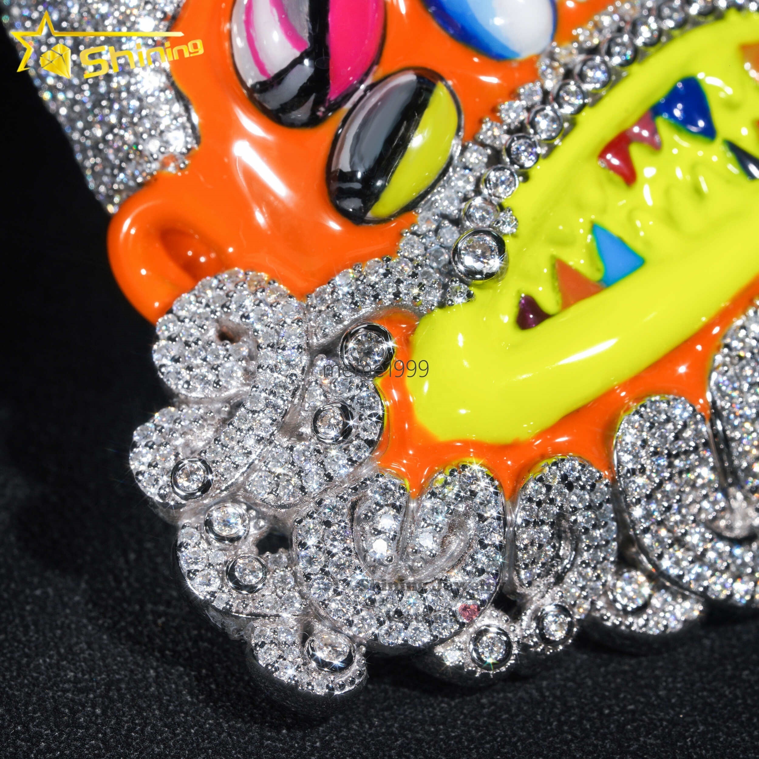 Custom3 Hip Hop Cartoon Funny Ghost Pendant 925 Silver Iced Out VVS Moissanite Diamond Character Necklace Rapper Pendant