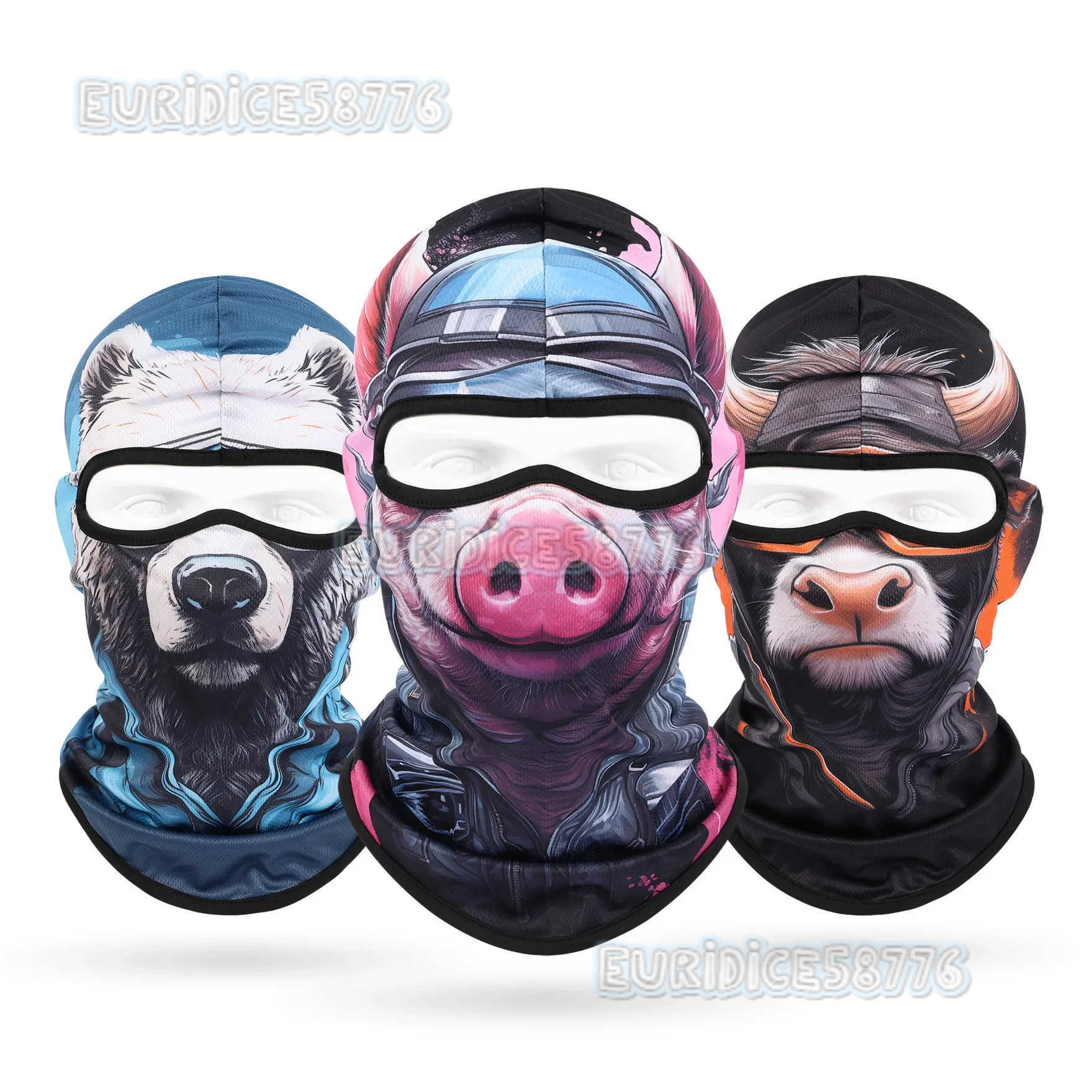 New Animal Print BalaclavaMotorcycle Helmet Liner CapOutdoor Neck Warmer Biker Face Shield Hiking Camping Full Face Cover H250819