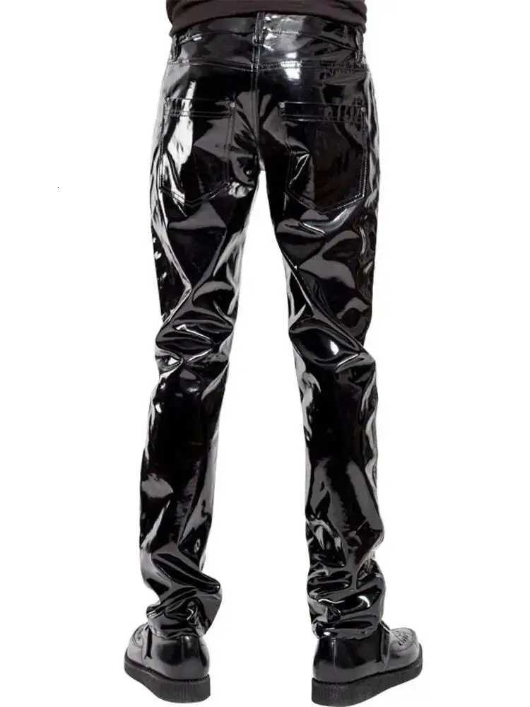 3XL Wet Look PVC Trousers Men Shiny PU Leather Jeans Pants Tights Hip Hop Leather Pants with Pockets Clubwear Joggers W250819