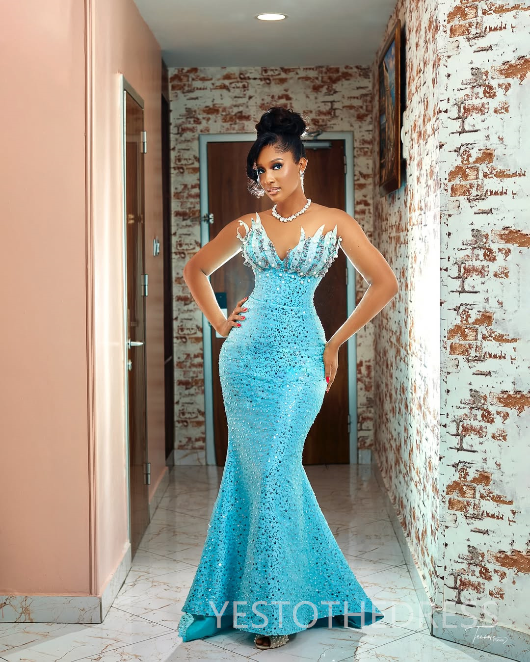 Sky Blue Prom Dress 2025 Evening Dresses Robe De Sorrie Sweetheart Tiered Organza Sequined Lace Pearls Beaded Birthday Dress Second Reception Gowns AM