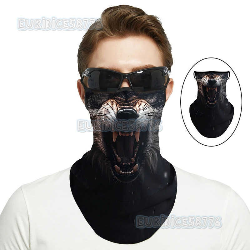 Animal 3D Cat Dog Print Face Balaclava Mask Earloops Neck Face Cover Men Women Outdoor Neck Warmer Scarf Cycling Fishing Hiking H250819