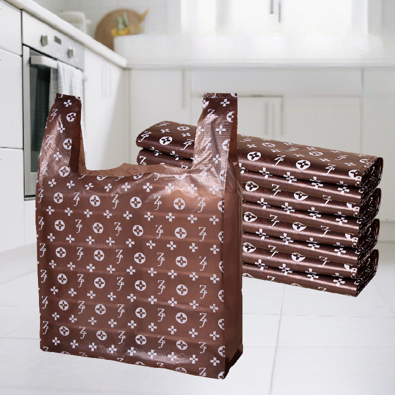 Garbage Household Thickened Handheld Old Flower Pattern Plastic Bags Large Size Kitchen luxcury designer Special Vest Type ddmythur
