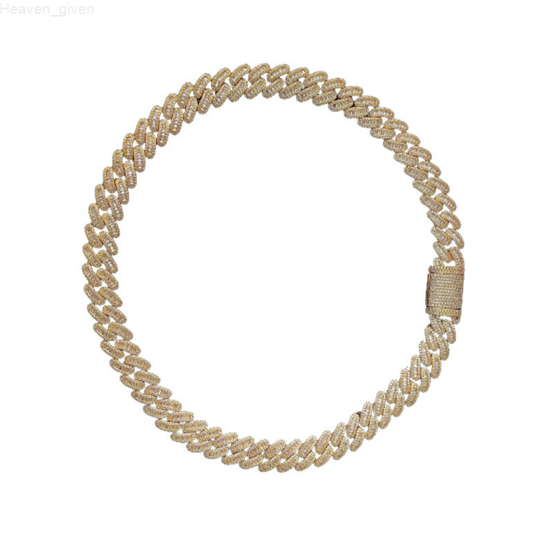 Hip Hop Jewelry Cuban Necklace 15mm Mossinate Diamond Bracelet Necklaces Vvs Moissanite Cuban Link Chain 925 Silver Necklace