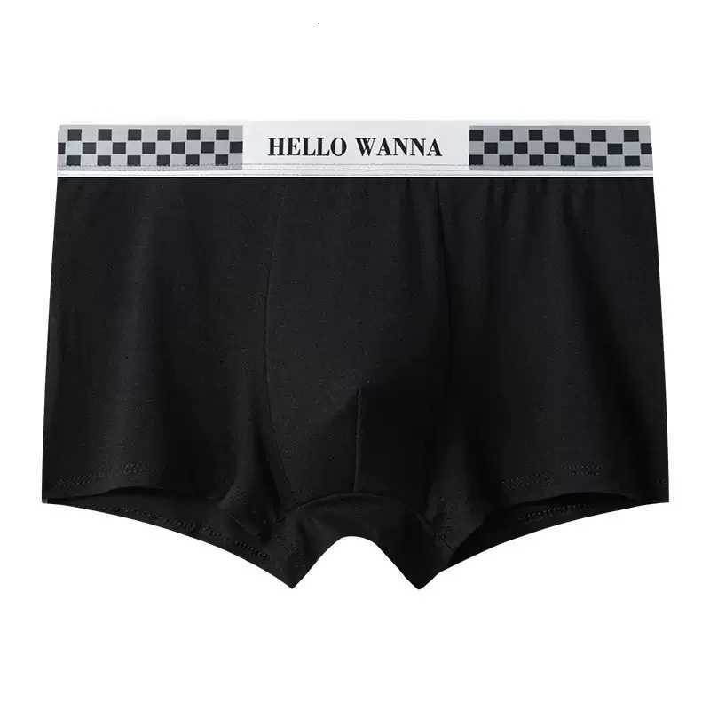 4PCS Men Solid Color Antibacterial Underwear Mid-Waist Loose Comfortable Breathable Letter Plus Size Boxers Large Size Underwear L-4XL W250819