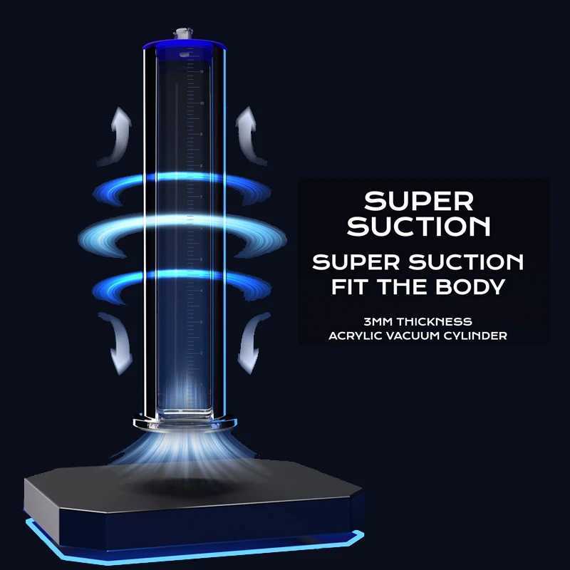 Male Penis Vacuum Pump Enlarger Extender Enhancer Erection Penile Enlargement Growth Trainer with Sealed Sleeve Sex Toys for Men XJ250819