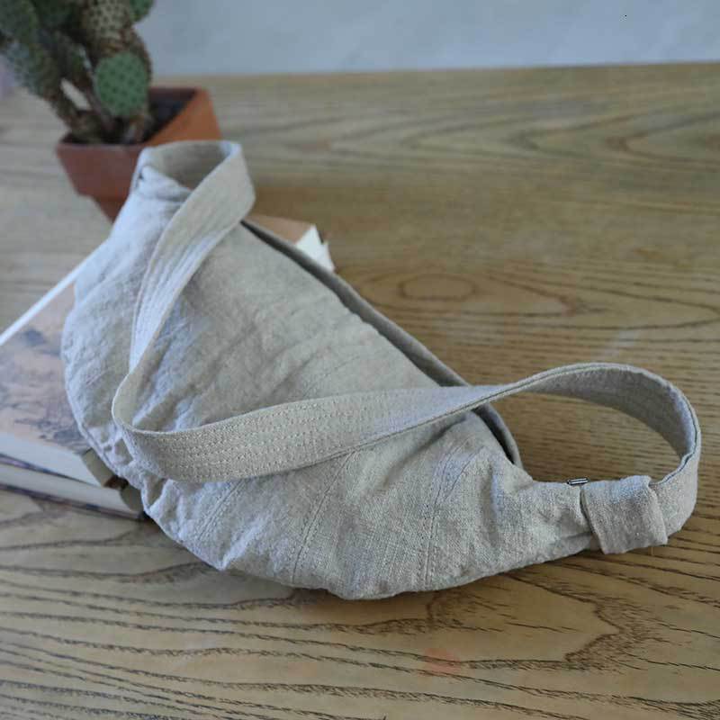 Free shipping designer New Simple Artistic Cotton Linen Crossbody Bag Dumpling Chain Bag Niche Design Casual Underarm Bag Handbag Waist Bag for Women
