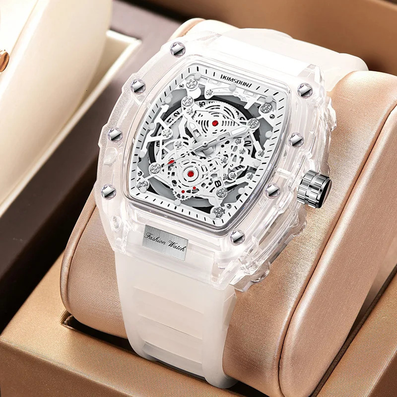 UTHAI BK134 Fashionable Men watch barrel shaped transparent waterproof quartz watch sports clock gift watches for man 250819