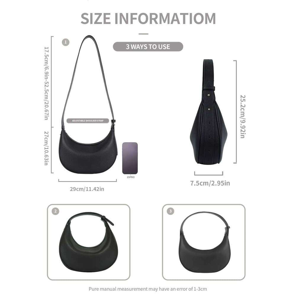 Women S Dumpling Crossbody Shoulder Bag PU Leather Handbag Moon Bag