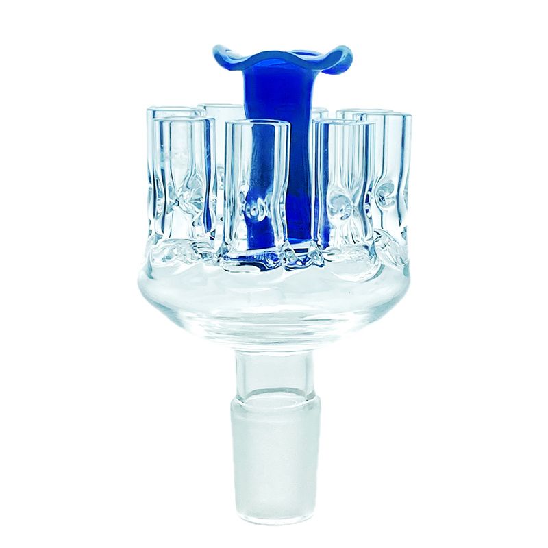 Glass Revolver Bowl 8-Arm ThickBongs Accessories For Smoking 14mm/18mm male Frosted