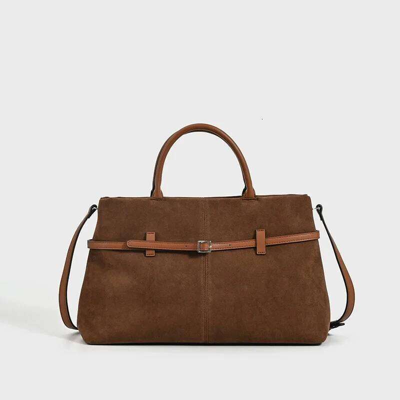 New soft suede Matte leather shoulder Tote large capacity commuting crossbody bag French handbag