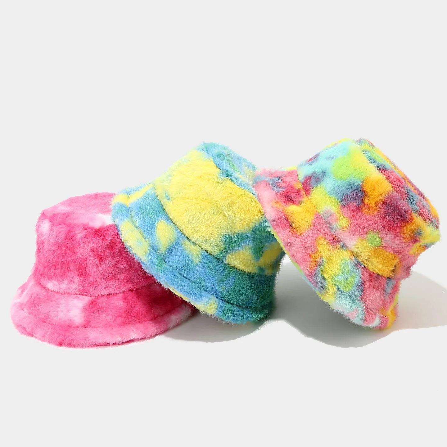 Winter Bucket Hat Fashion Print Ladies Warm Panama Hat Wool Soft Velvet Thickened Fur Rabbit Hair Outdoor Fisherman Hat 250819