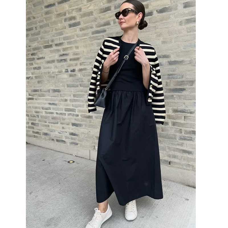 Dresses Summer Womens 2025 New Chic Slim Simple Elegant Holiday Dress Street Womens Comfortable Youth Dress M250623