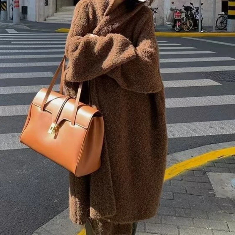 Long Cardigan for women winter clothes Knitted fluffy long sleeve Cashmere sweater coat clotkorean style warm vintage 250819