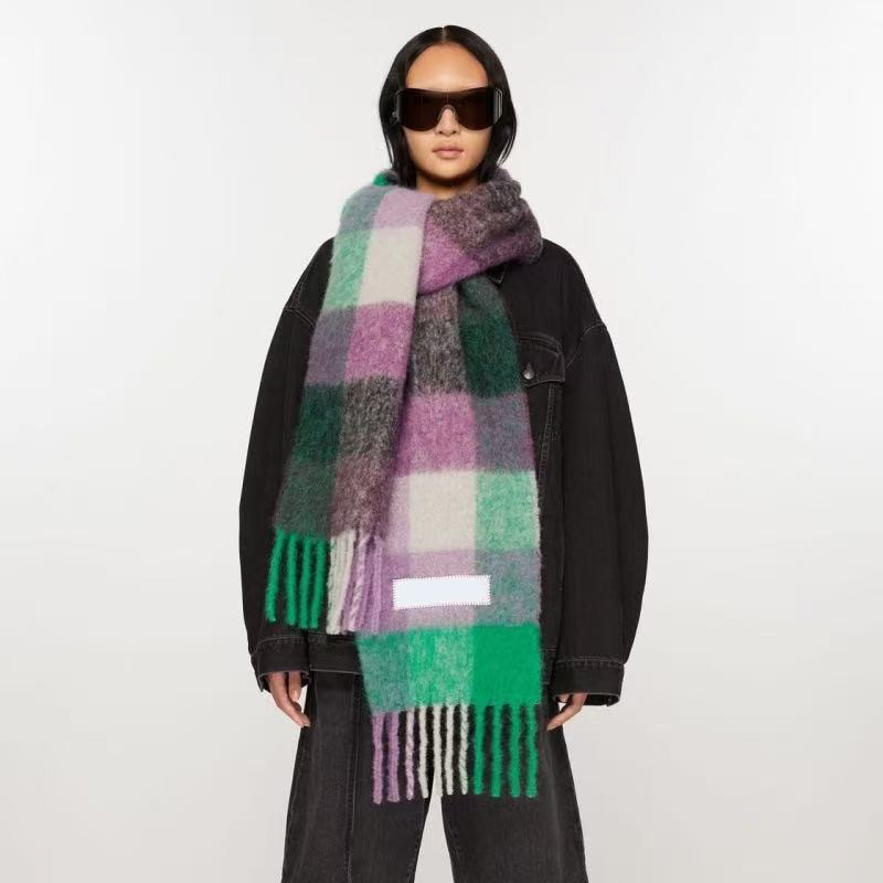 designer scarf foulard luxe winter head scarf Wool double-sided scarf, soft and comfortable, unisex autumn and winter scarf, warm for dates and outdoor activities,