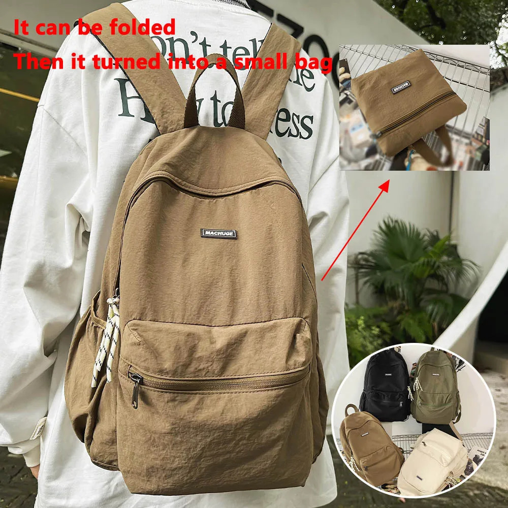 2025 Foldable Backpack for Women Large Capacity Backpack Simple Korean Version Computer Backpack250813