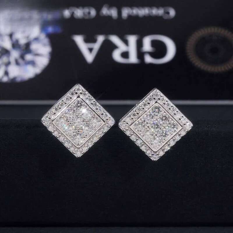 Hight Quality New Arrival Pass Tester GRA VVS Lab Dia Fully Iced Out Sier Jewelry Moissanite Stud Earrings