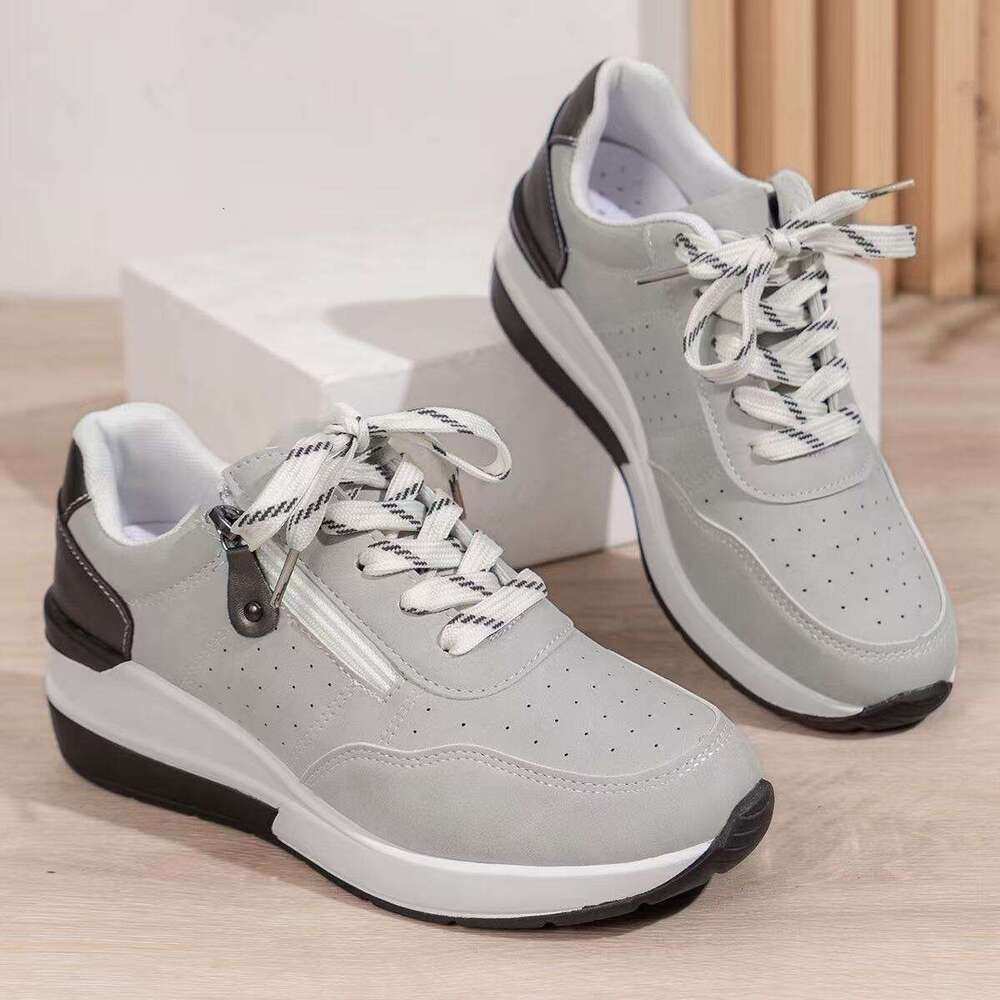 Women's Fashion Versatile 36-43 Large Size Sneakers New Wedge Thick Sole Casual Shoes