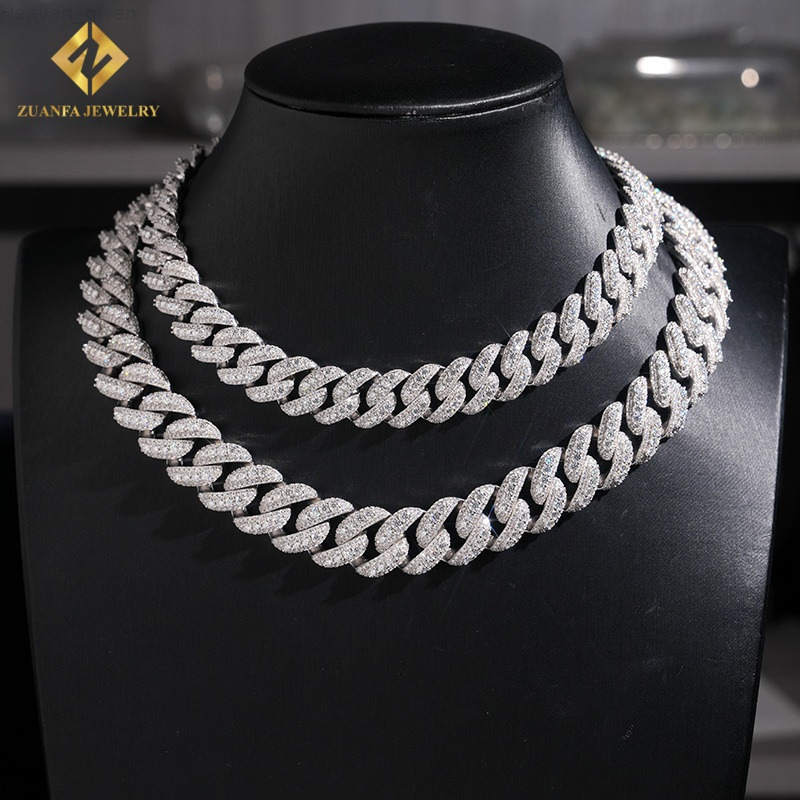 18mm Cuban Link Chain Bracelet 925 Sterling Silver Moissanite Fashion Pass Diamond Tester Fire Jewelry Iced Out Hip Hop Style