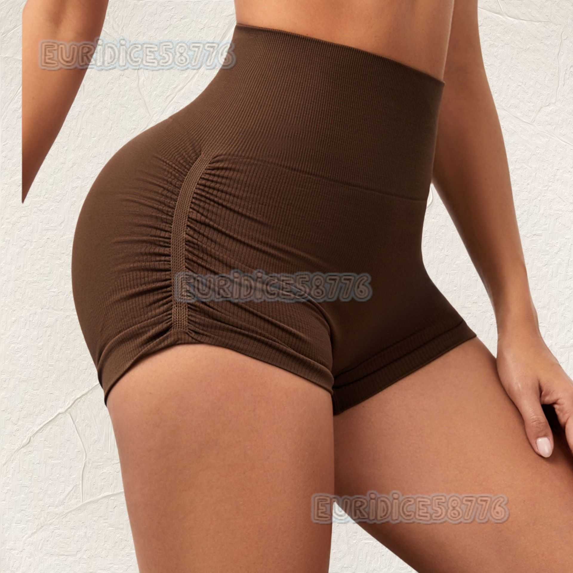 High Waist Peach Hip Quick-dry Tight Running Fitness Pants Ribbed Solid Color Sports Pants for Women H250819