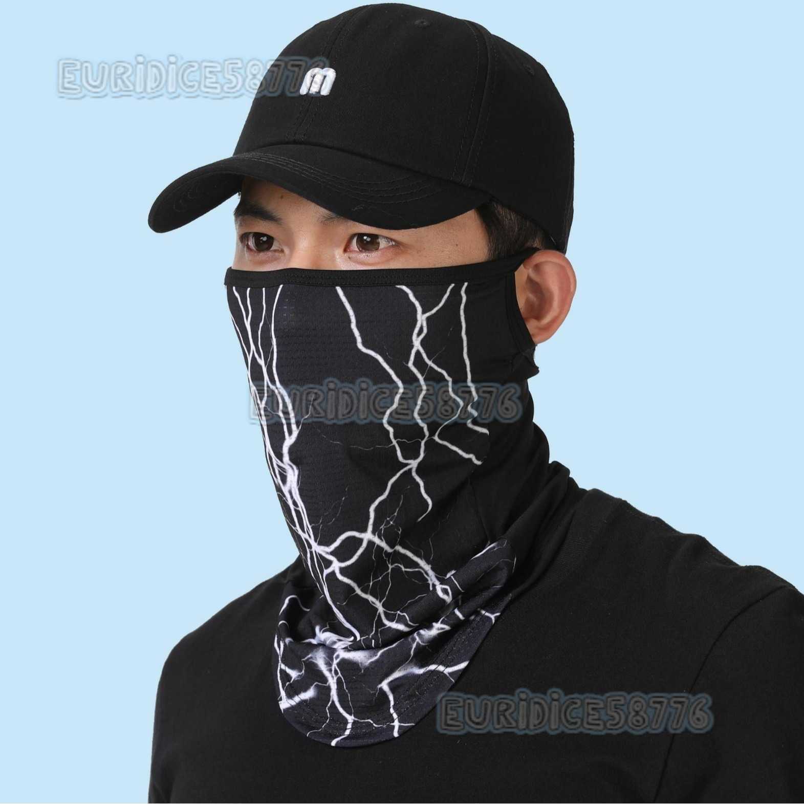 Outdoor Cycling Gear Sun Protection Mens Cover Ice Silk Triangle Scarf Neck Gaiter Skull Motorcycle Fishing Ear Hanging Mask H250819