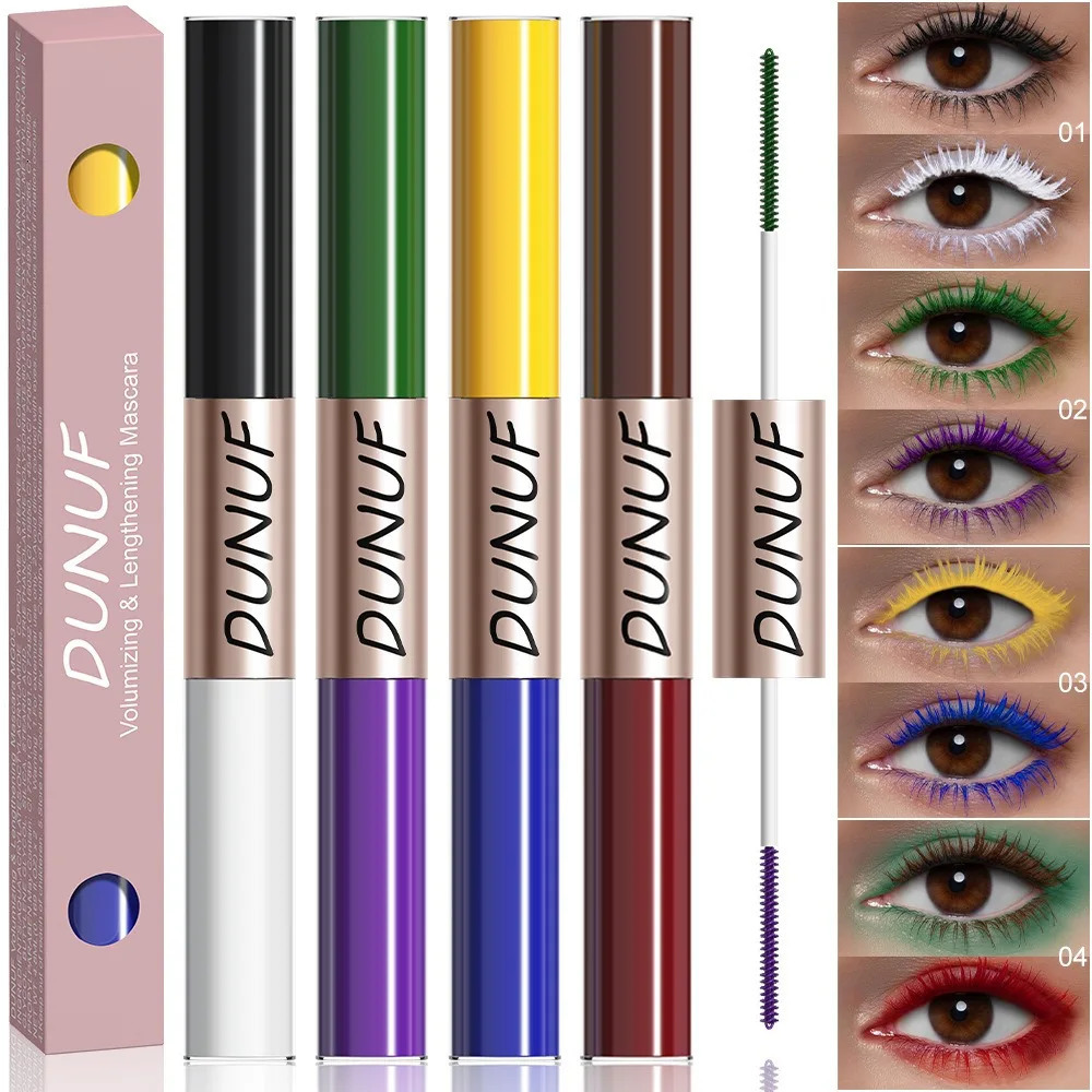 Slender Double-head Colored Mascara Curl Thick Lash Eyelash Extension Lengthening Waterproof Yellow Red Brown Fine Brush Mascara 250818