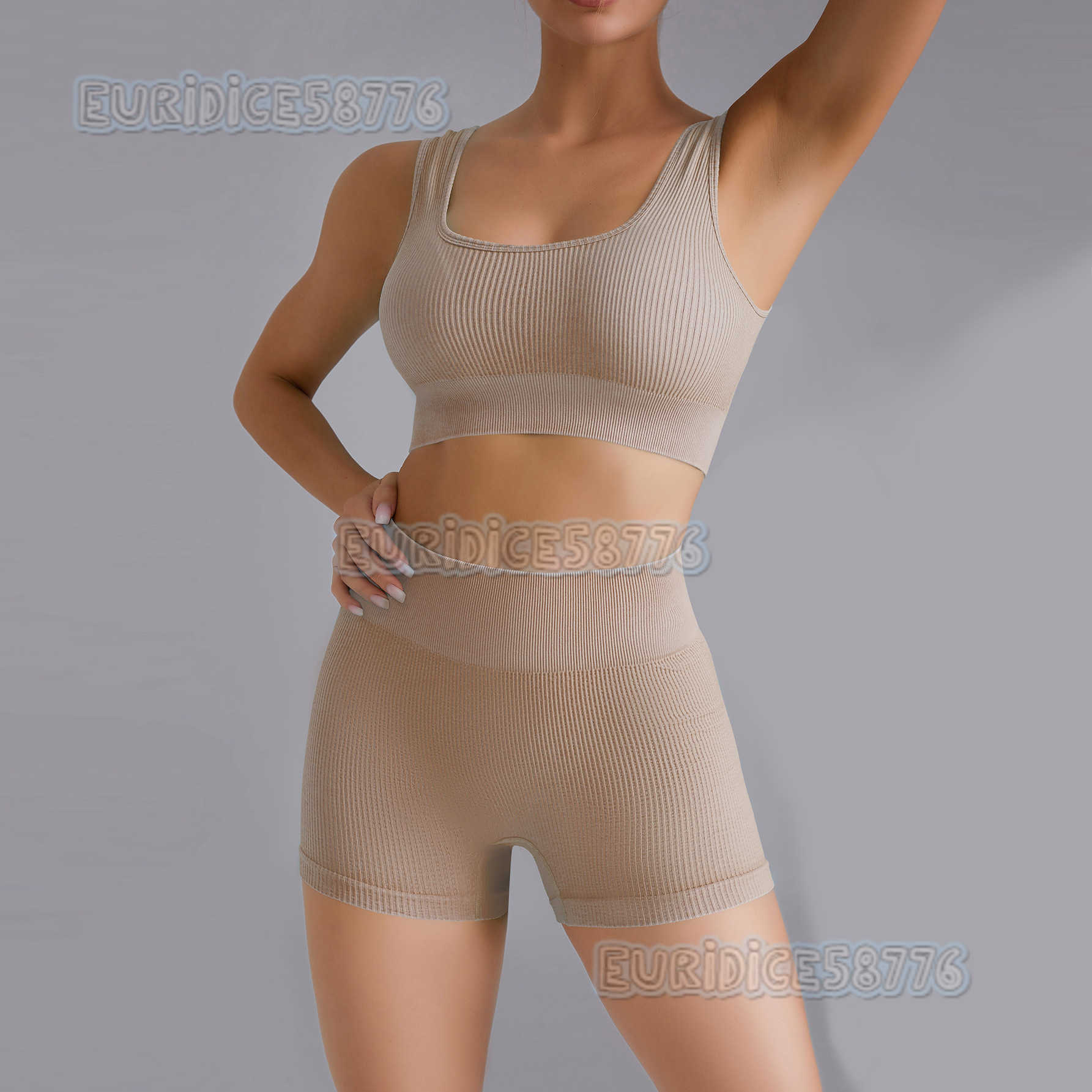 Seamless Yoga Suit Womens Quick Drying Exercise Fitness Suit Yoga Vest Tight High Waist Yoga Pants Shorts H250819